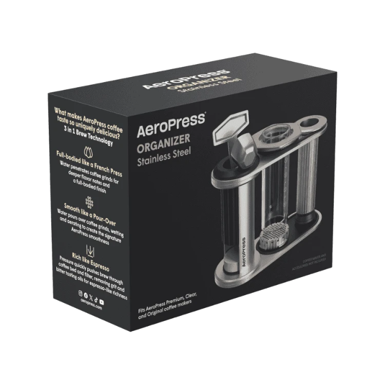 AeroPress Organizer Stainless Steel zestaw | CoffeeLove