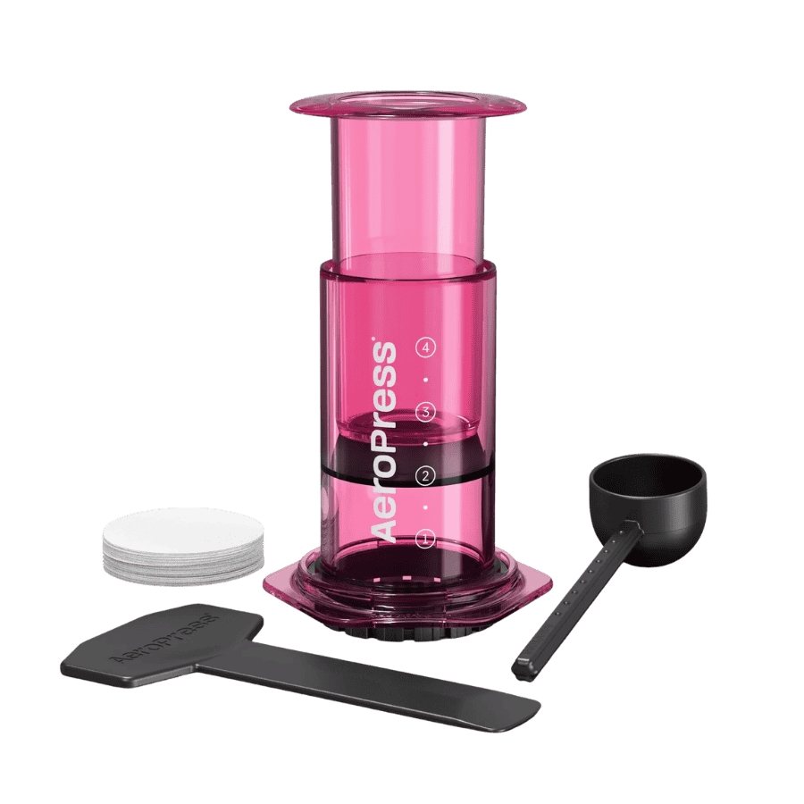 AeroPress Coffee Maker Pink Clear Zaparzacz do kawy | CoffeeLove